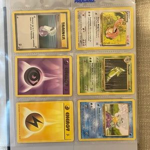 Pokémon Base Set 2 cards, set of 6 including Uncommon Lickitung (48/130)